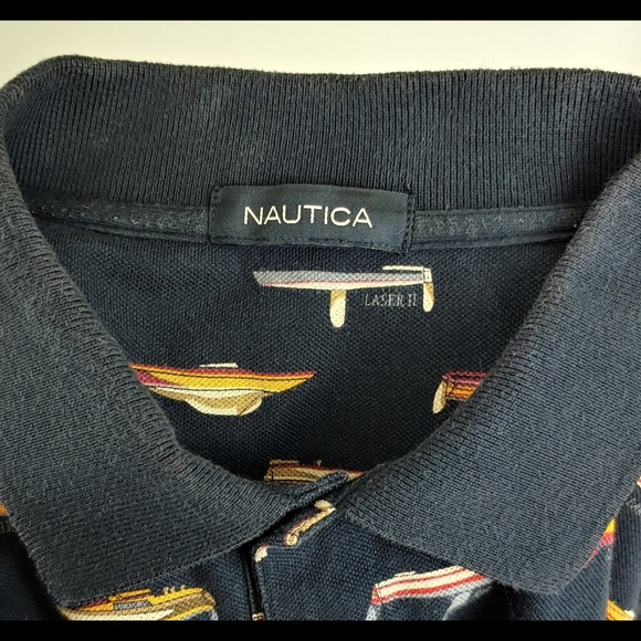 Nautica Vintage Polo, Nautical Pattern Size Large - Picture 3 of 4
